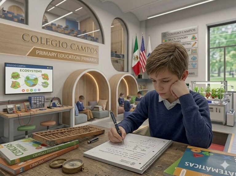 chico de primaria haciendo tarea