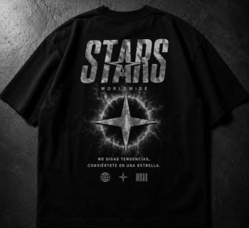 Camiseta de presentacion stars color negro con blanco